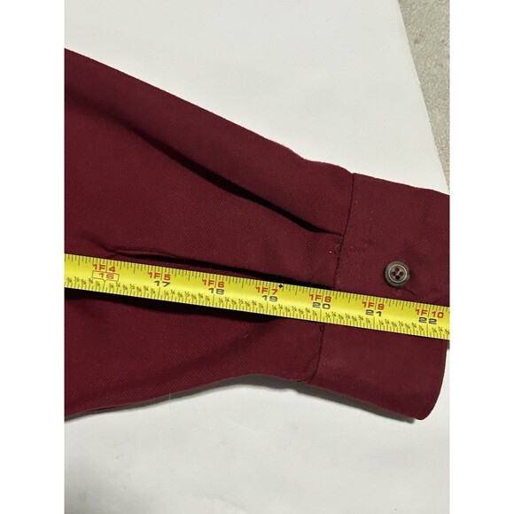 Vintage shirt Walls long sleeve mens chest 42-44 Large Regular burgundy - Picture 11 of 11